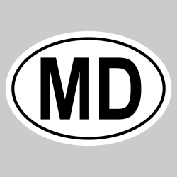 Autocollant MD - Code Pays Moldavie