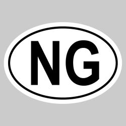 Autocollant NG - Code Pays Nigeria