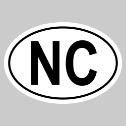 Autocollant NC - Code Pays Nouvelle-Calédonie