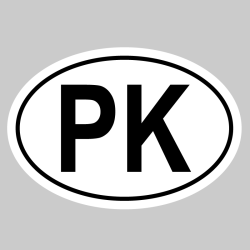 Autocollant PK - Code Pays Pakistan
