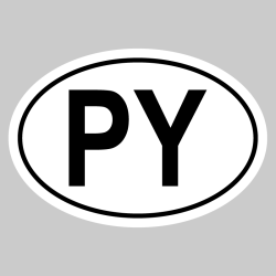 Autocollant PY - Code Pays Paraguay