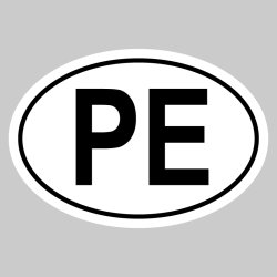 Autocollant PE - Code Pays Pérou