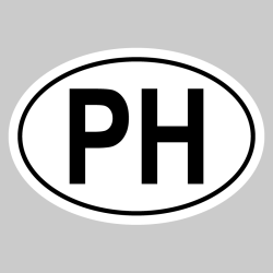 Autocollant PH - Code Pays Philippines