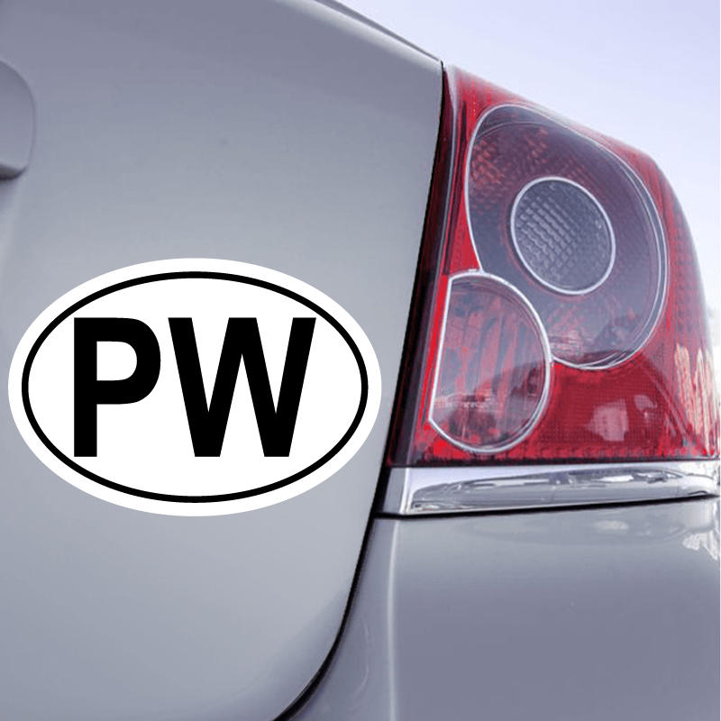 Autocollant Code pays PW - Palaos