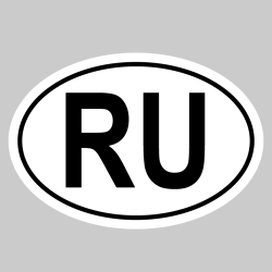 Autocollant RU - Code Pays Russie