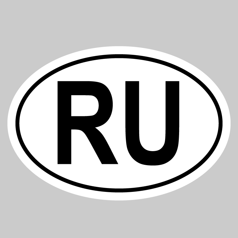 Autocollant Code pays RU - Russie  ZoneStickers