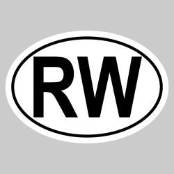 Autocollant RW - Code Pays Rwanda