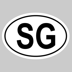 Autocollant SG - Code Pays Singapour