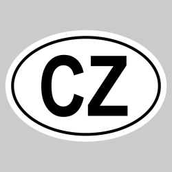 Autocollant CZ - Code Pays Tchéquie