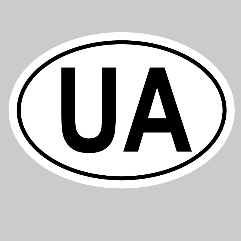 Autocollant Code pays UA - Ukraine