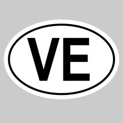 Autocollant VE - Code Pays Venezuela