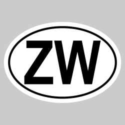 Autocollant ZW - Code Pays Zimbabwe