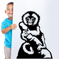 Sticker Bébé Chimpanzés Noir