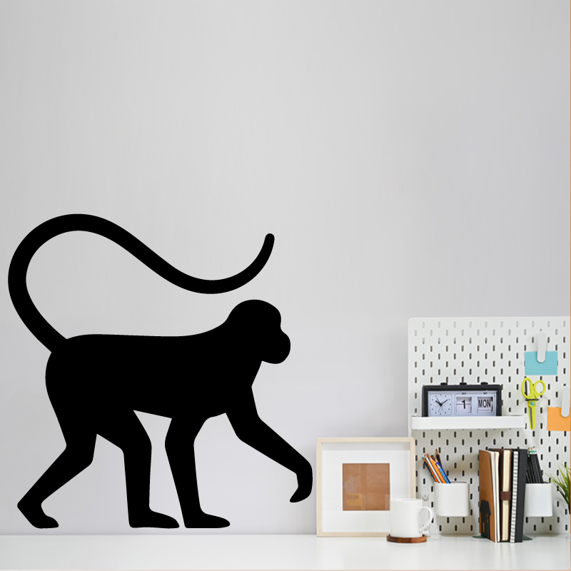 Sticker Silhouette Singe Noir