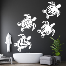 Sticker Tortues Blanc