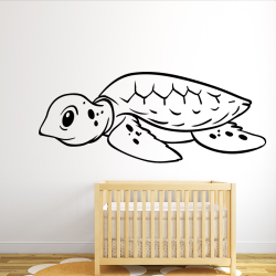 Sticker Bébé Tortue Noir