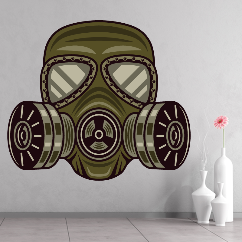 Autocollant masque à Gaz Militaire