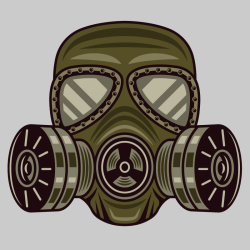 Sticker masque à Gaz Militaire