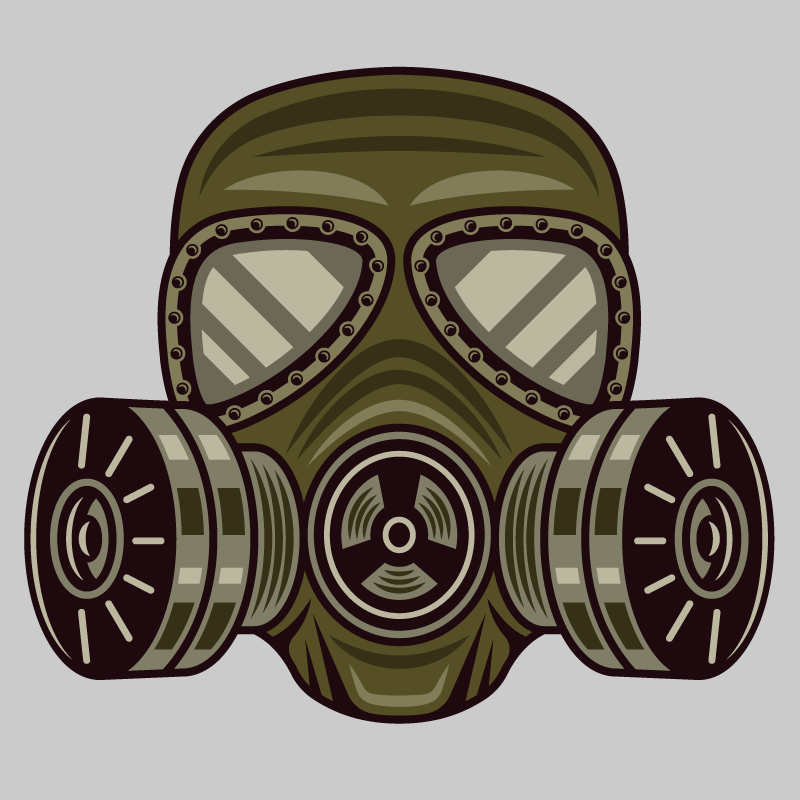 Autocollant masque à Gaz Militaire