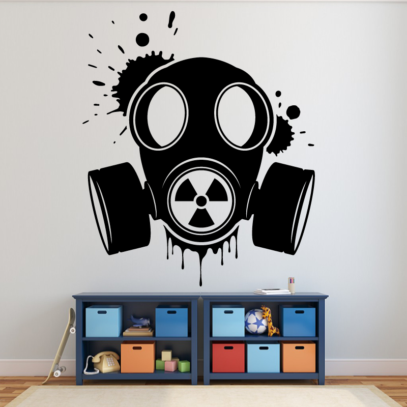 Sticker masque à Gaz Radioactif Noir