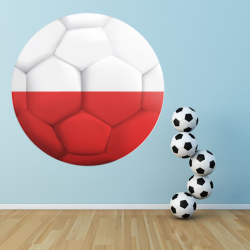 Autocollant Ballon De Foot Pologne