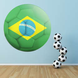 Autocollant Ballon De Foot Brésil