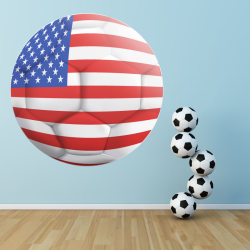 Autocollant Ballon De Foot Etats Unis
