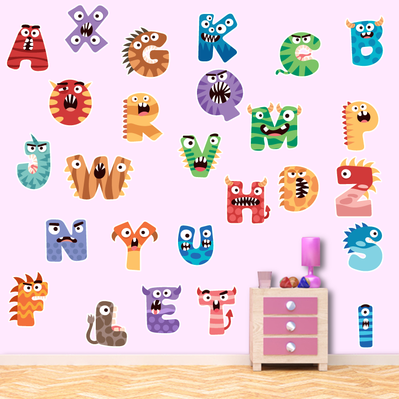 Sticker enfant alphabet monstrueux - TenStickers
