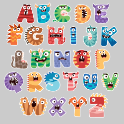 Sticker Alphabet Enfant Monstre