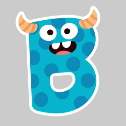 Sticker Lettre B Alphabet Enfant Monstre