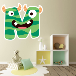 Autocollant Lettre M Alphabet Enfant Monstre