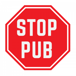 Sticker etiquette Stop Pub - 1