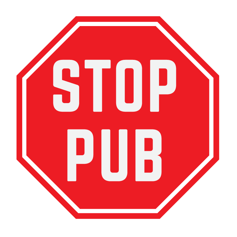 Etiquette autocollante STOP PUB rouge