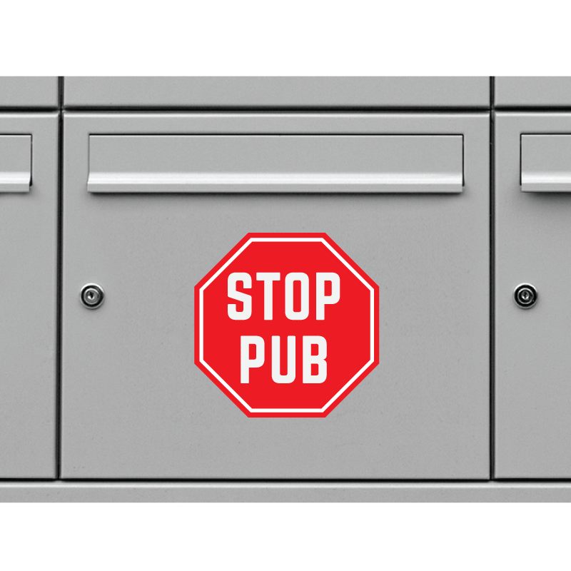 Sticker etiquette Stop Pub - 3