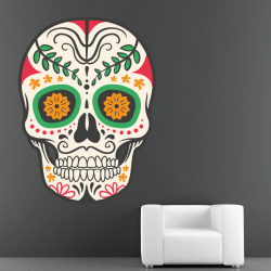 Sticker Mural Tête De Mort Sugar Skull - 1