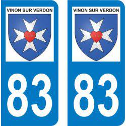 Autocollant Plaque Vinon-sur-Verdon 83560