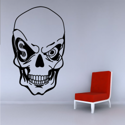 Sticker Mural Tête De Mort Skull Dollar - 1