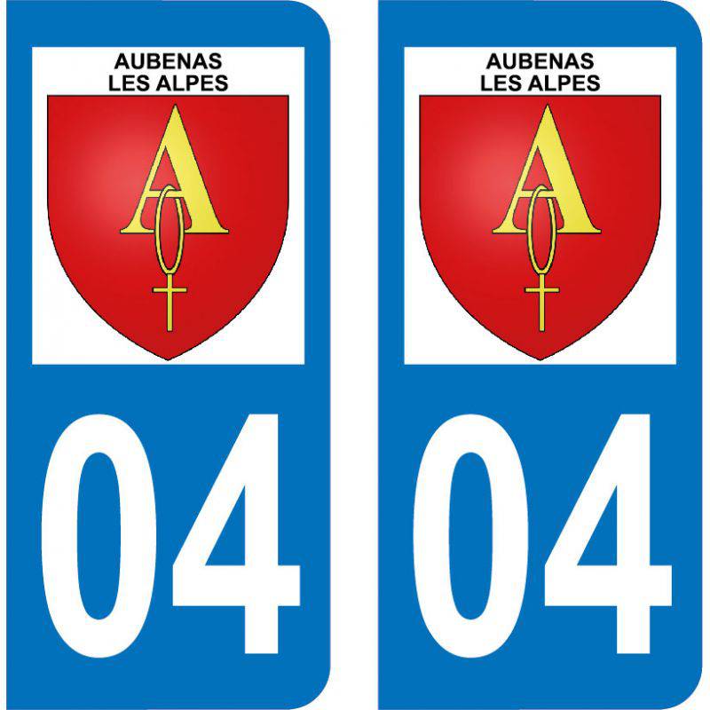 Autocollant  Plaque Aubenas-les-Alpes 04110