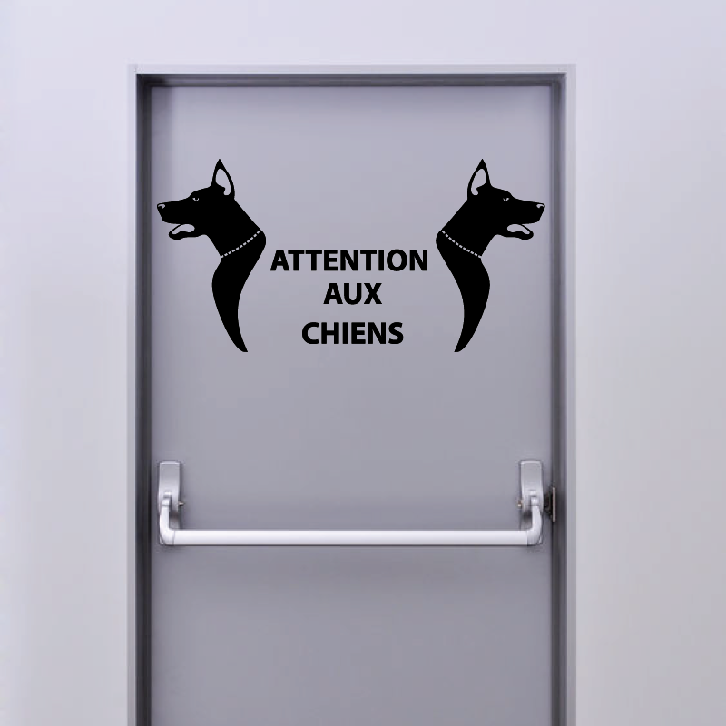 Sticker Attention Aux Chiens - 1