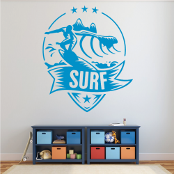 Sticker Mural Logo Surf