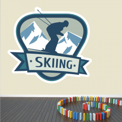 Sticker Mural Logo Skieur - 1