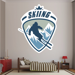 Sticker Mural Skiing Skieur - 1