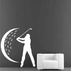 Sticker Mural Golfeur