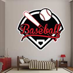 Sticker Mural Logo Baseball - 1