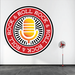 Sticker Mural Logo Rock & Roll - 1