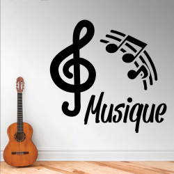 Sticker Mural Clé De Sol Musique - 1