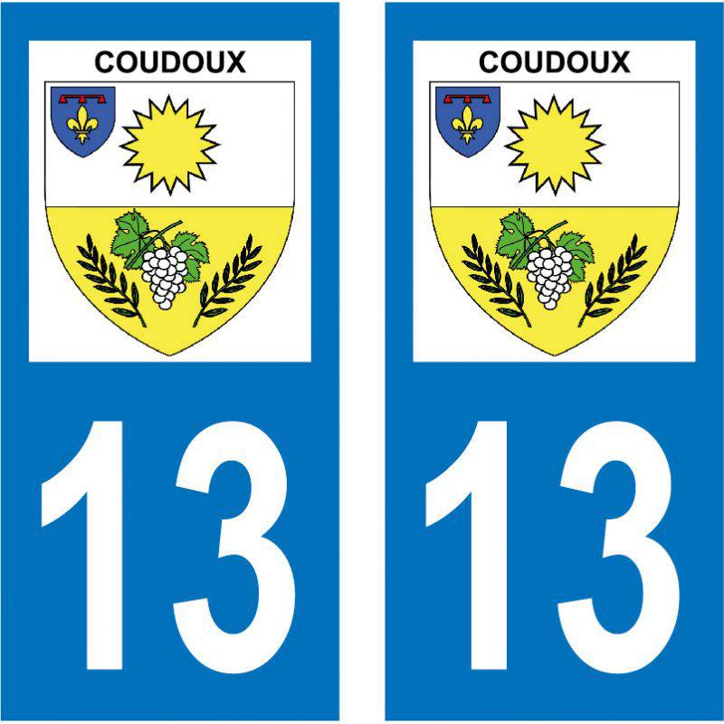 Autocollants Plaque Immatriculation Département 13 Bouches-du-Rhône - Lot De 2 - Vinyle Haute Qualité