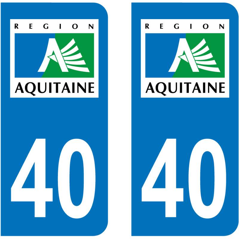 Sticker Département 40 Landes Mont-de-Marsan Aquitaine Dax Decal Aufkleber 