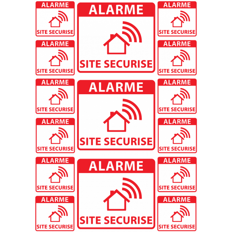 Plaquette de Stickers Alarme Site Sécurisé Home Fond Transparent - 3