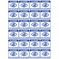 Plaquette de Mini Stickers Alarme Site Sécurisé Eye Fond Transparent - 5